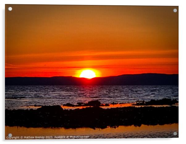Serene Scottish Beach Sunset Acrylic by Mathew Rooney