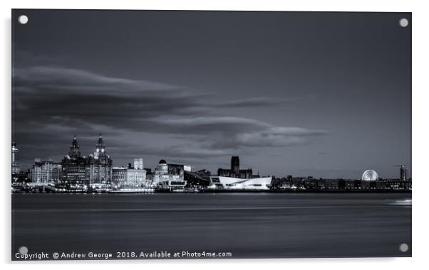 Liverpool Cityscape Acrylic by Andrew George