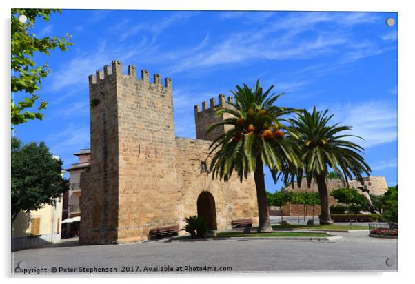Xara Gate - Portal del Moll in Alcudia Old Town    Acrylic by Peter Stephenson