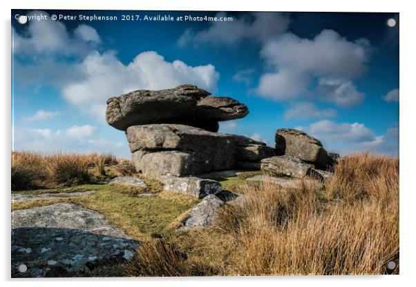 Dartmoor  Tor, Princetown Dartmoor Acrylic by Peter Stephenson