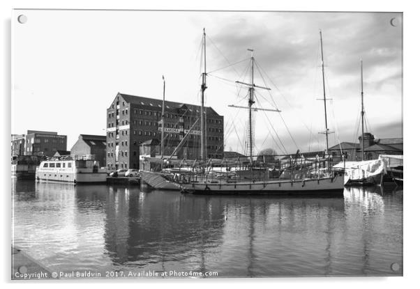 Gloucester Tall Ship Acrylic by Paul Baldwin