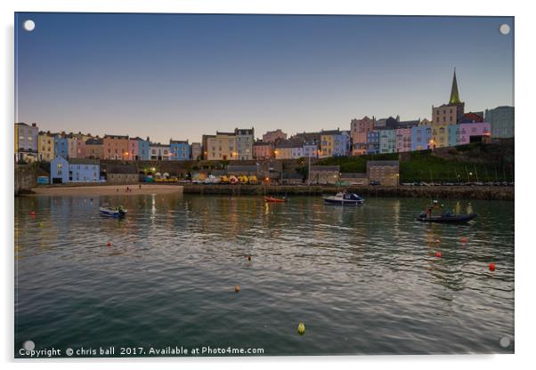 Tenby Harbour at Sunset Acrylic by chris ball