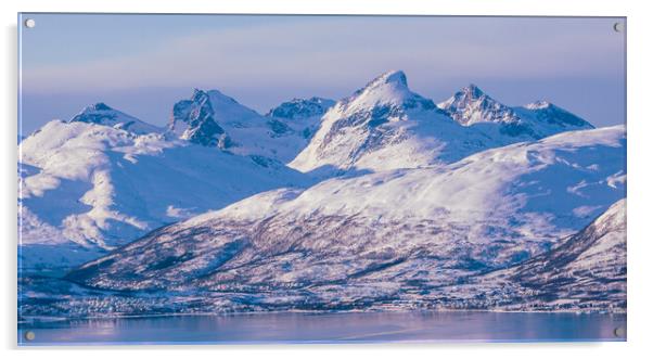 Norway Mountains near Tromso Acrylic by John Frid