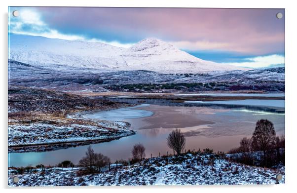 Loch Achanalt in winter Acrylic by John Frid