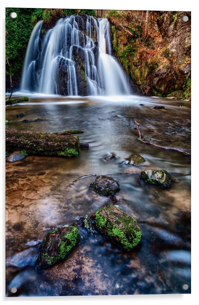 Fairy Glen Waterfalls - The Black Isle Acrylic by John Frid