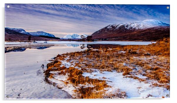 Loch Droma in Winter Acrylic by John Frid