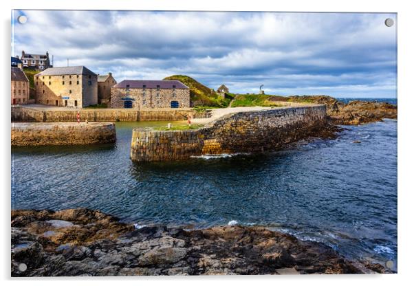 Harbour at Portsoy Acrylic by John Frid