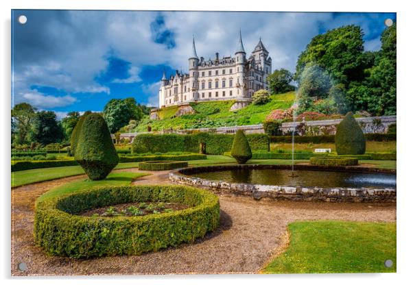 Dunrobin Castle Scottish Highlands Acrylic by John Frid