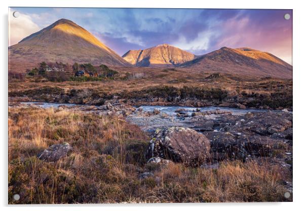 Beinn Dearg Mhor and Glamaig Montains Acrylic by John Frid