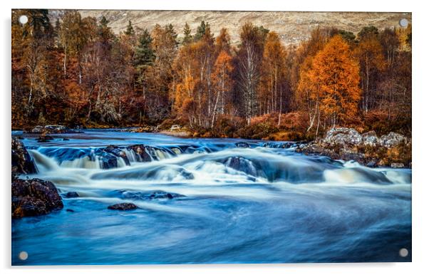 River Affric in Autumn Acrylic by John Frid