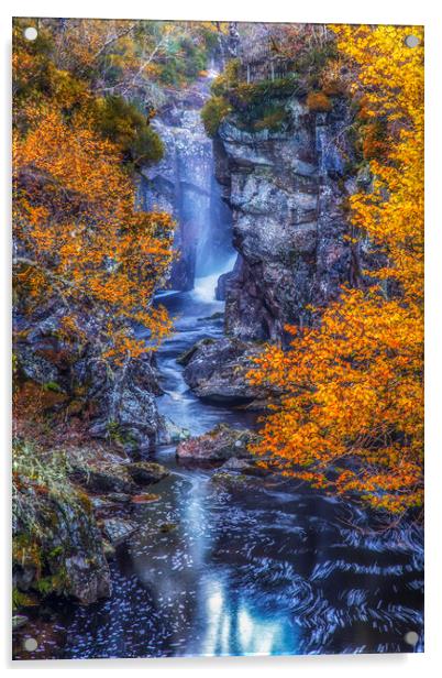 Dog Falls in Glen Affric Acrylic by John Frid