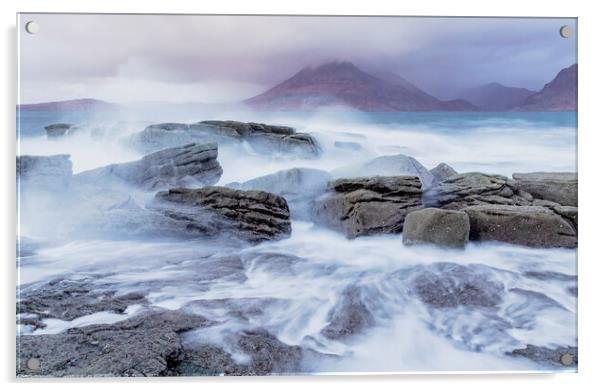 Elgol Wavebreak on Skye Acrylic by John Frid