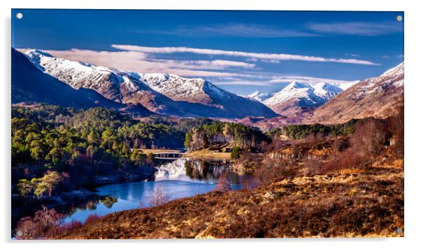 Glen Affric with winter snows Acrylic by John Frid