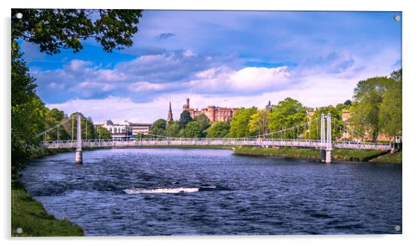 River Ness and Inverness Castle Acrylic by John Frid