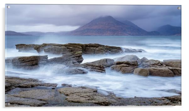 Elgol Stormy Seas Acrylic by John Frid