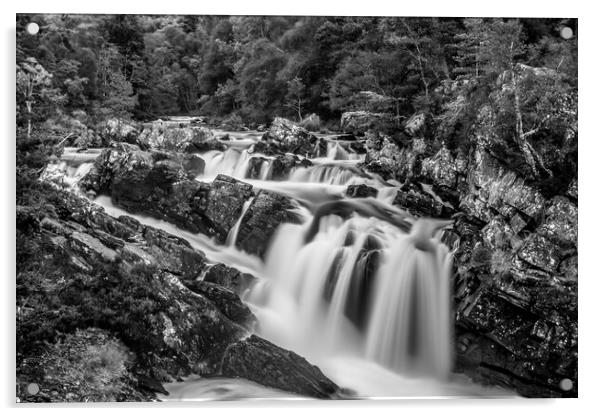 Rogie Falls in the Scottish Highlands  Acrylic by John Frid