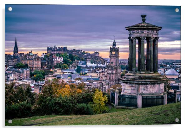 Edinburgh Castle and Skyline from Calton Hill Acrylic by John Frid