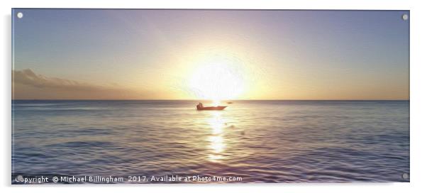 Barbados Sunset Oil Painting Acrylic by Michael Billingham