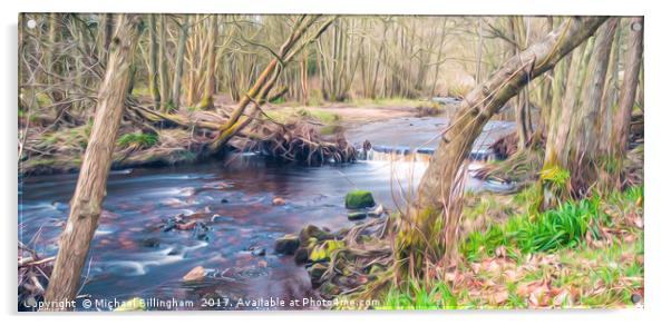 A Forestry Flow. Acrylic by Michael Billingham