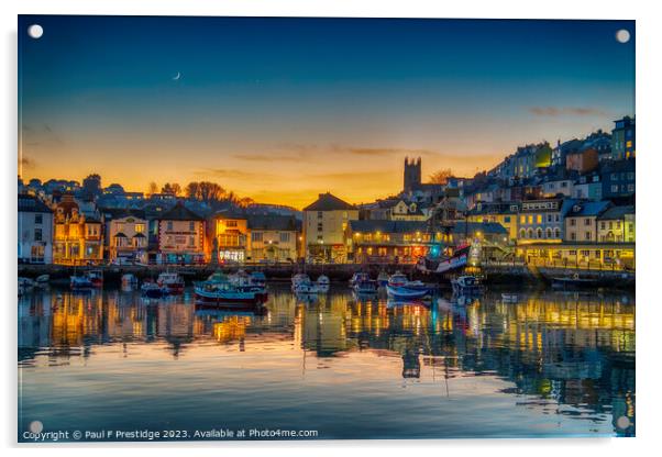 Winter Magic at Brixham Harbour Acrylic by Paul F Prestidge