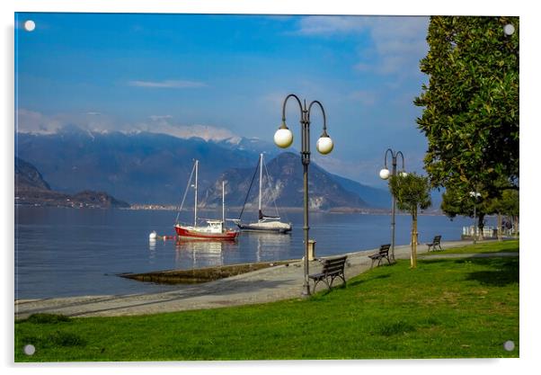 Lake Maggiore at Pallanza Acrylic by Paul F Prestidge