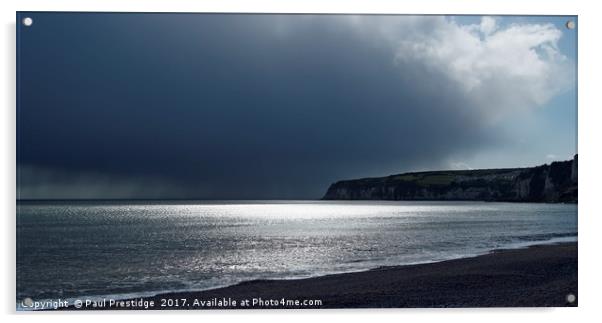 Storm at Beer Head, Jurassic Coast,  East Devon Acrylic by Paul F Prestidge