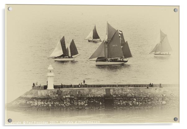 Sail Trawlers in Heritage Regatta Acrylic by Paul F Prestidge