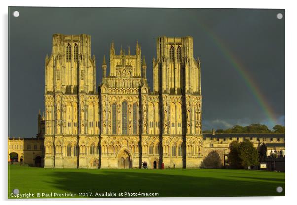 Majestic Wells Cathedral in a Storm Acrylic by Paul F Prestidge