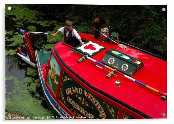 Navigating the Grand Western Canal Acrylic by Paul F Prestidge
