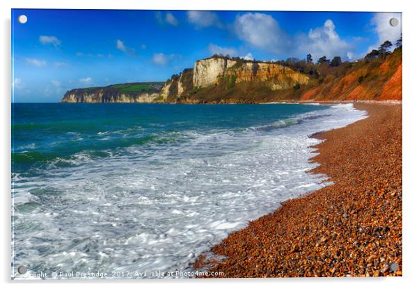 Seaton Beach Looking Westward Acrylic by Paul F Prestidge