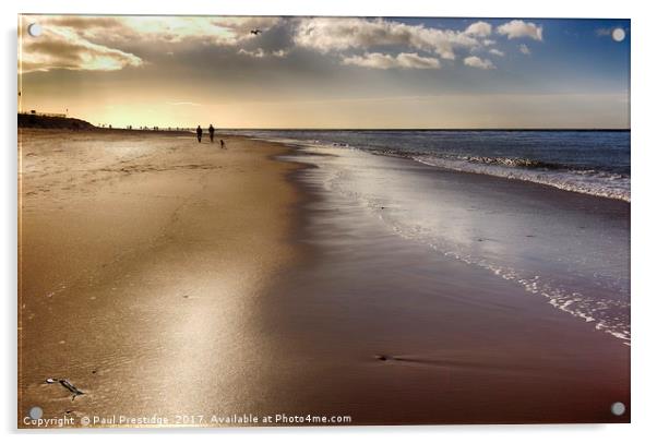Exmouth Beach in the Early Morning Acrylic by Paul F Prestidge