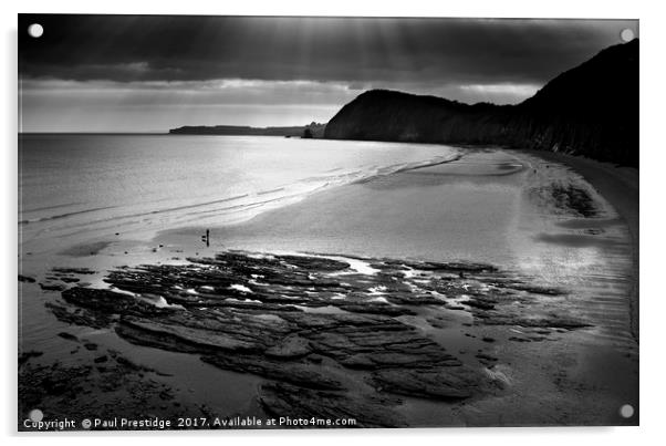 Jacob's Ladder Beach, Jurassic Coast  Sidmouth Acrylic by Paul F Prestidge