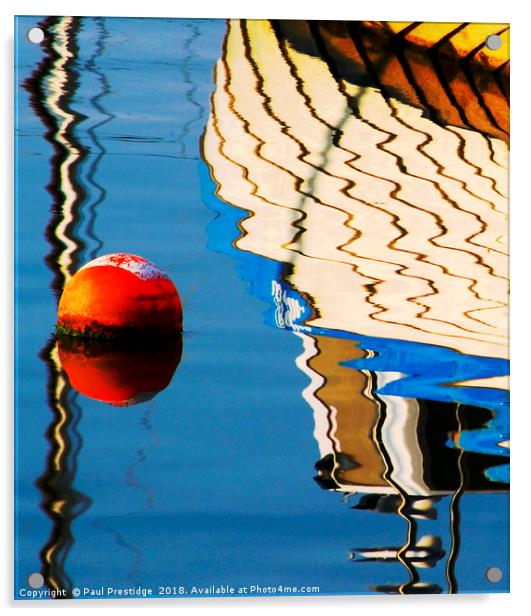 Reflection Brixham Harbour Acrylic by Paul F Prestidge