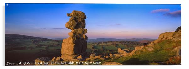 Bowerman's Nose, Dartmoor Acrylic by Paul F Prestidge