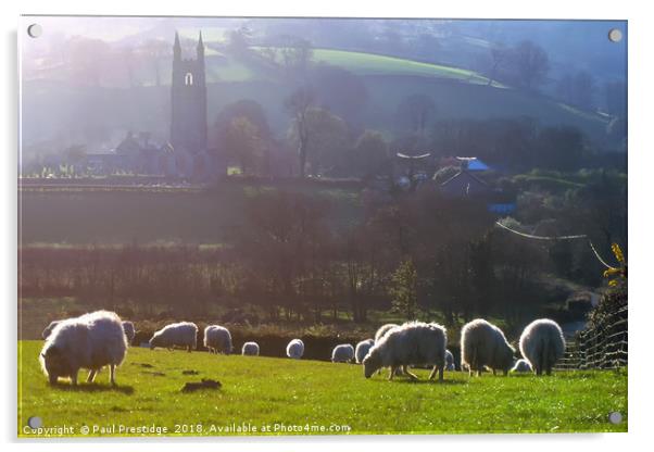 Sheep at Widecombe-in-the-Moor  Acrylic by Paul F Prestidge
