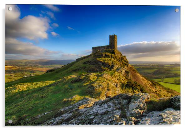 The Church at Brentor Dartmoor Acrylic by Paul F Prestidge