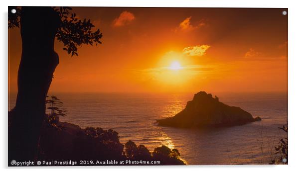 Sunrise at Thatcher Rock, Torquay Acrylic by Paul F Prestidge