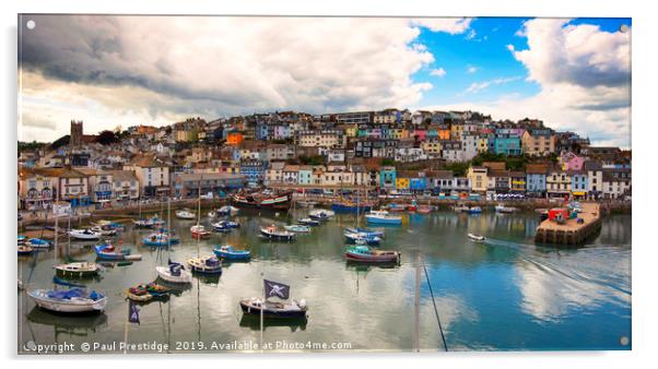 Brixham on Pirate Festival Day Acrylic by Paul F Prestidge