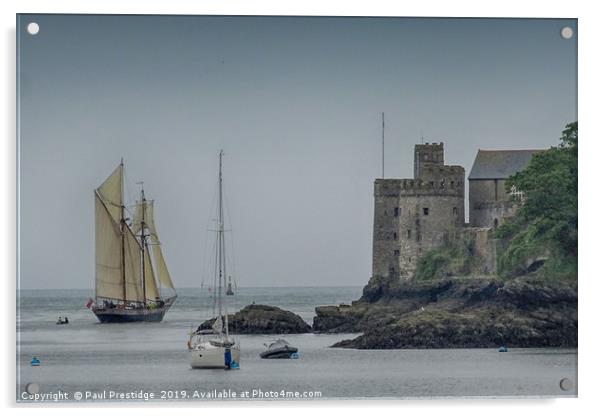    Dartmouth castle                             Acrylic by Paul F Prestidge