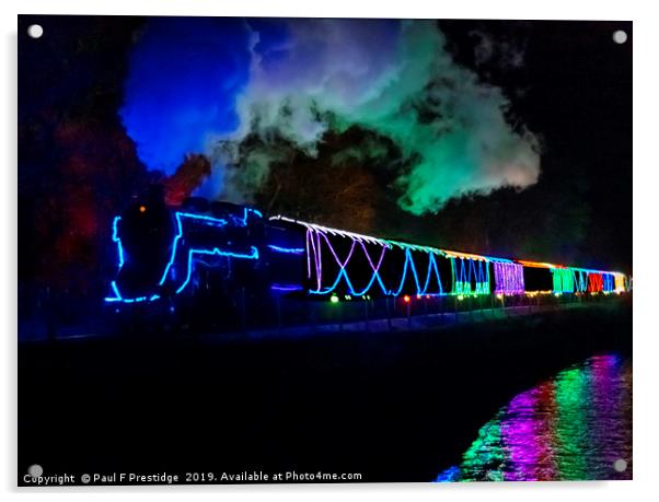 The Train of Lights at Kingswear Acrylic by Paul F Prestidge