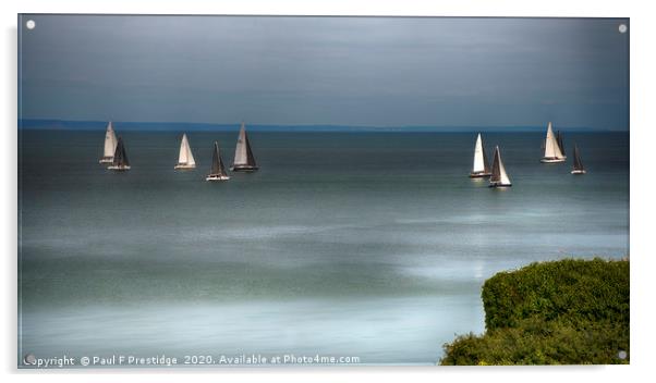 Yachts Racing in Torbay Acrylic by Paul F Prestidge