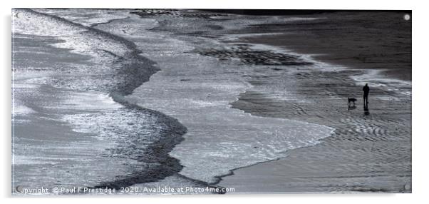 Waves at Goodrington Acrylic by Paul F Prestidge
