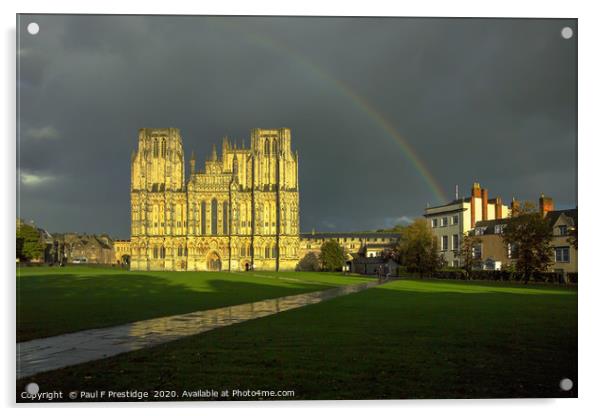 Majestic Wells Cathedral in Stormy Splendor Acrylic by Paul F Prestidge