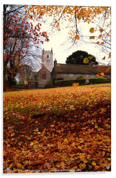 Manaton Church, Dartmoor,  in Autumn Acrylic by Paul F Prestidge