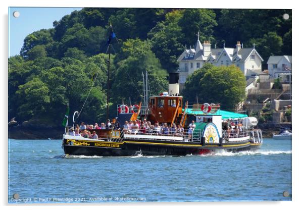 Kingswear Castle Paddle Boat at Dartmouth Acrylic by Paul F Prestidge