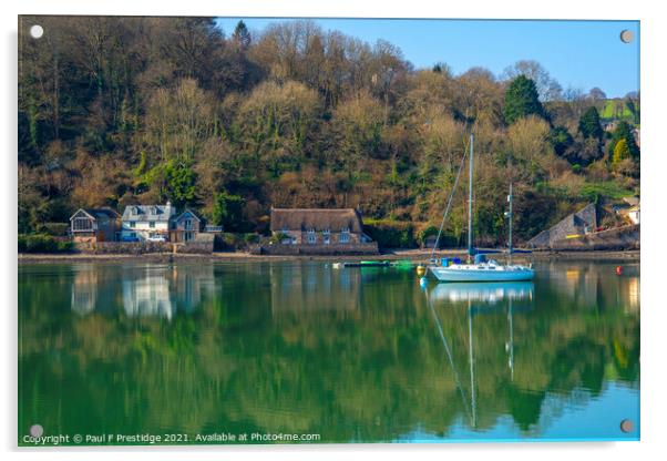 On the Banks of the River Dart Acrylic by Paul F Prestidge