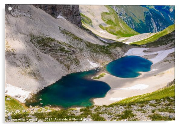 High mountain lake Acrylic by Marco Bicci