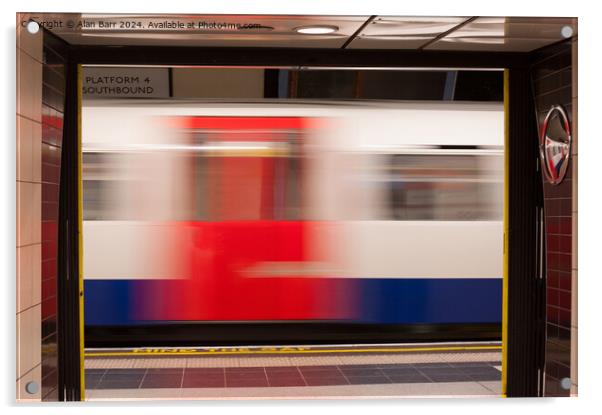 Speeding London Underground Train Acrylic by Alan Barr