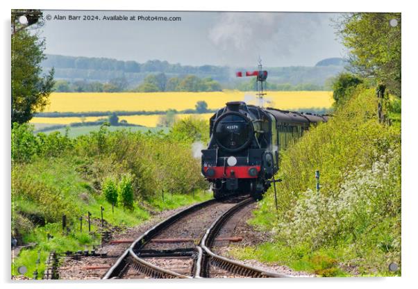 Watercress Line Steam Train  Acrylic by Alan Barr