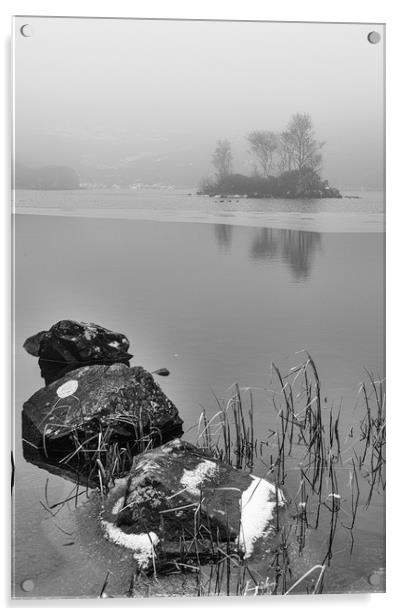 Frozen Mountain Lake Acrylic by Alan Barr